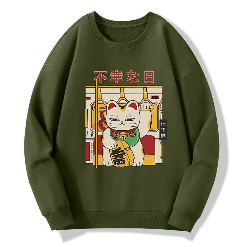 funny lazy cat sweatshirt for lounge