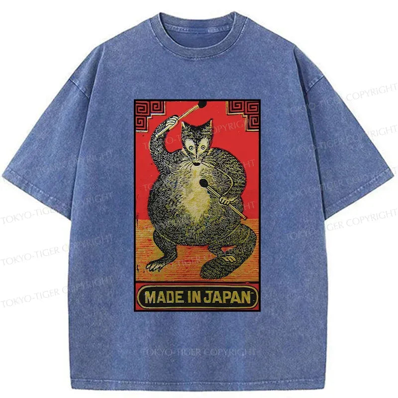 Kyoto-Lion Retro Fat Fox Washed T-Shirt