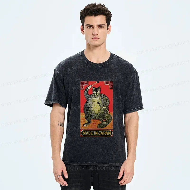 Kyoto-Lion Retro Fat Fox Washed T-Shirt