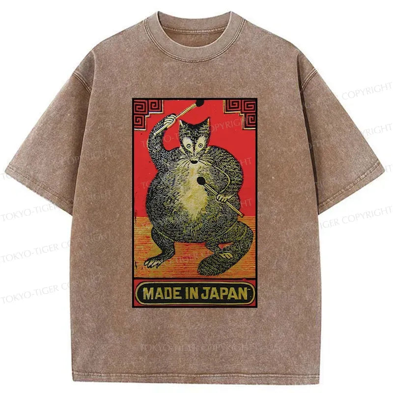 Kyoto-Lion Retro Fat Fox Washed T-Shirt