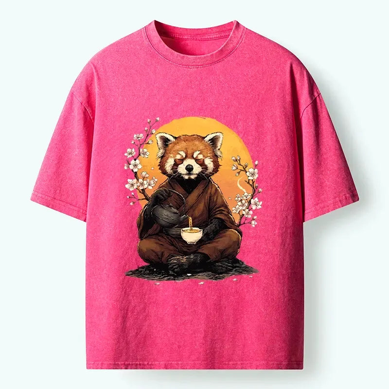 Japanese Red Panda Washed T-Shirt
