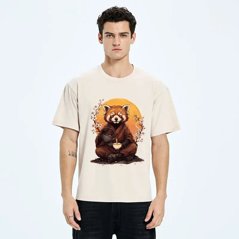 Japanese Red Panda Washed T-Shirt