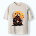 Red Panda Ukiyo-e T-Shirt for Casual Wear