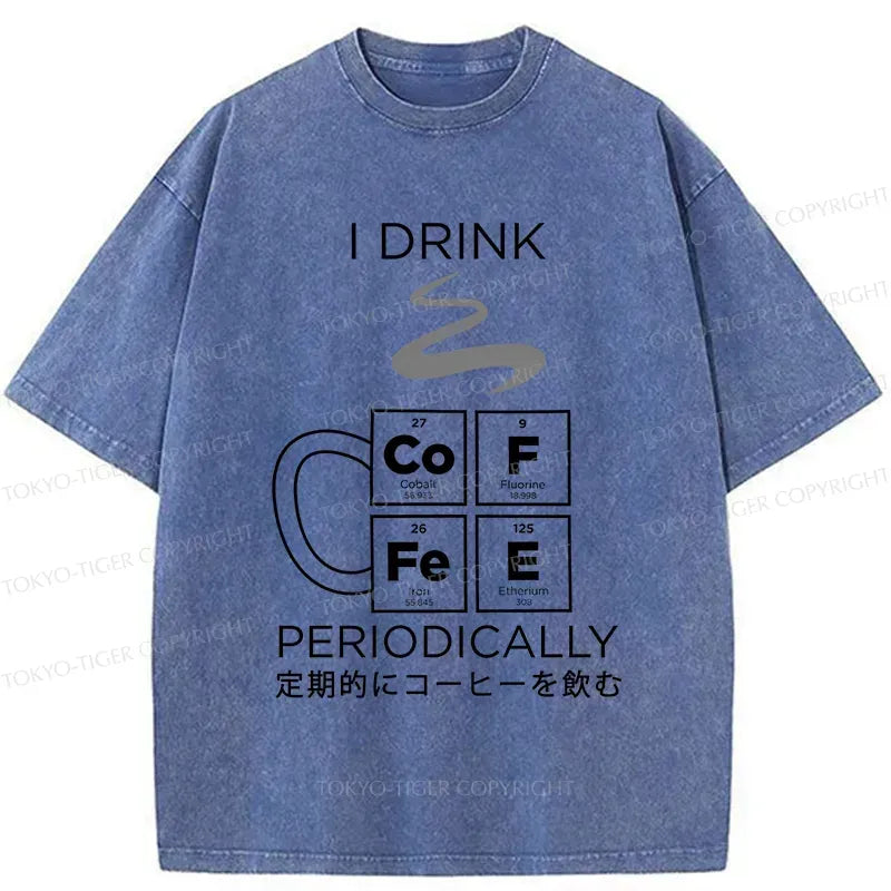 Kyoto-Lion Coffee Elements Washed T-Shirt