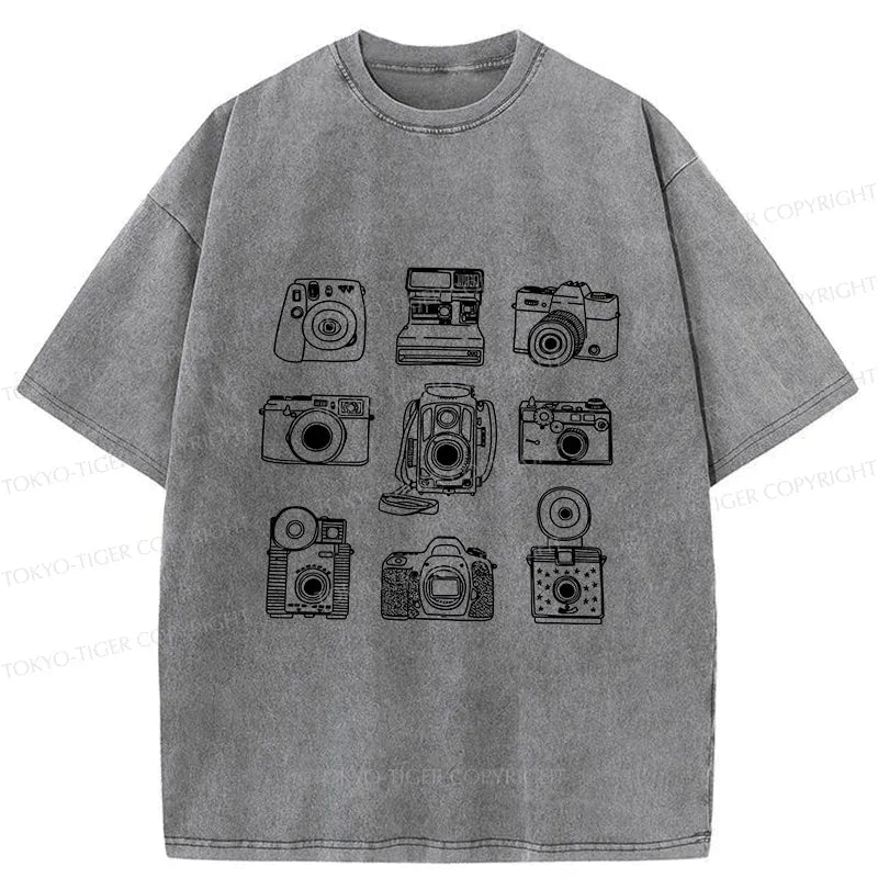 Japanese Vintage Camera Washed T-Shirt