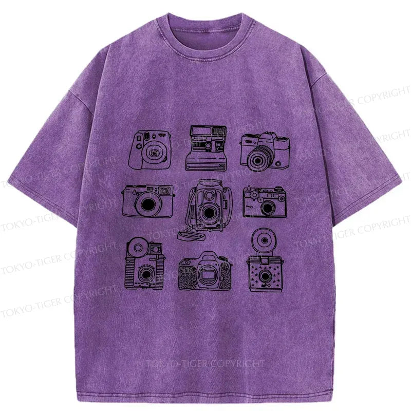 Japanese Vintage Camera Washed T-Shirt