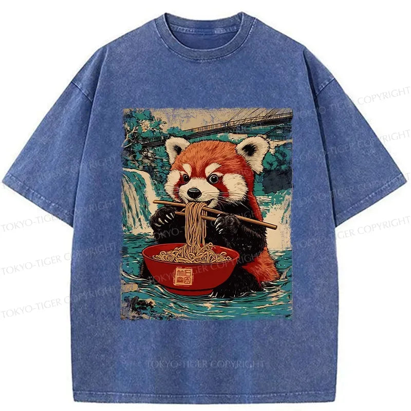 Red Panda Japanese T-Shirt for Ramen Lover