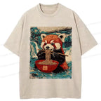 Red Panda Japanese T-Shirt for Ramen Lover