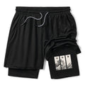 ukiyo-e wave design unisex training shorts