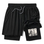 ukiyo-e wave design unisex training shorts
