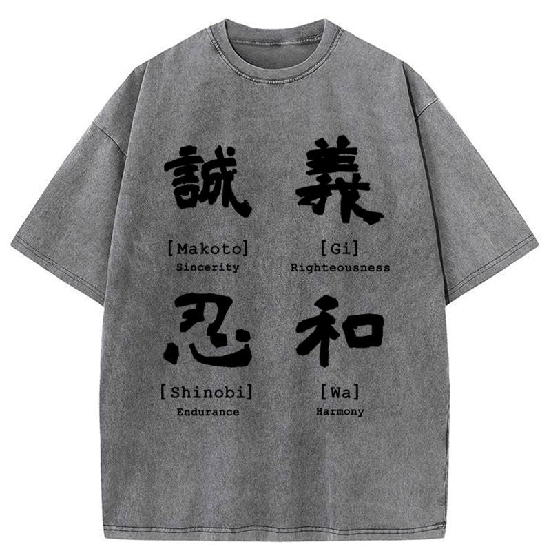 Kyoto-Lion The Code Of Inner Strength Washed T-Shirt