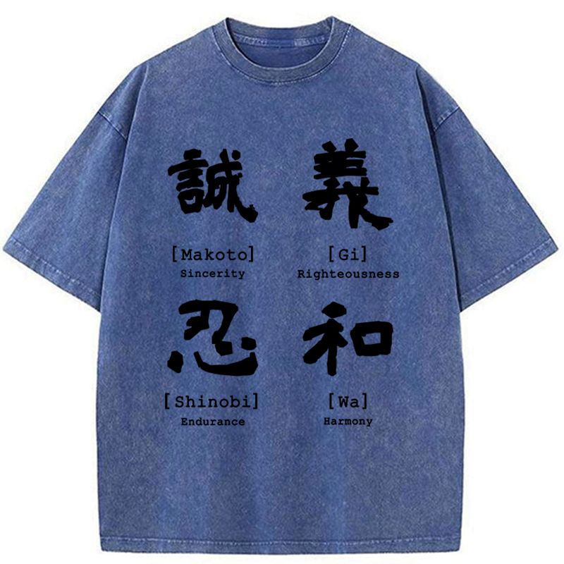 Kyoto-Lion The Code Of Inner Strength Washed T-Shirt