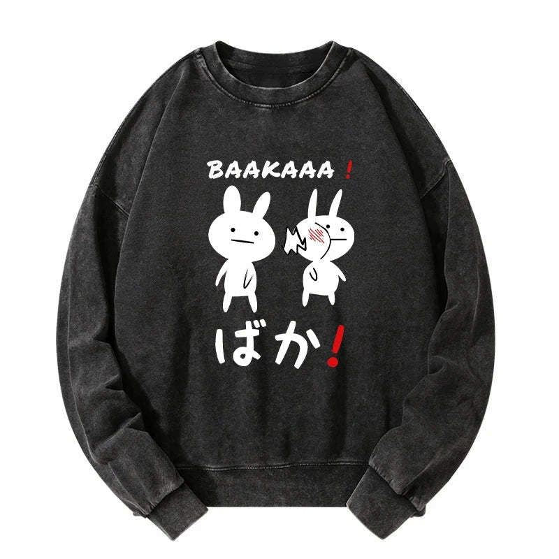 Kyoto-Lion Anime Baka Manga Slap Washed Sweatshirt