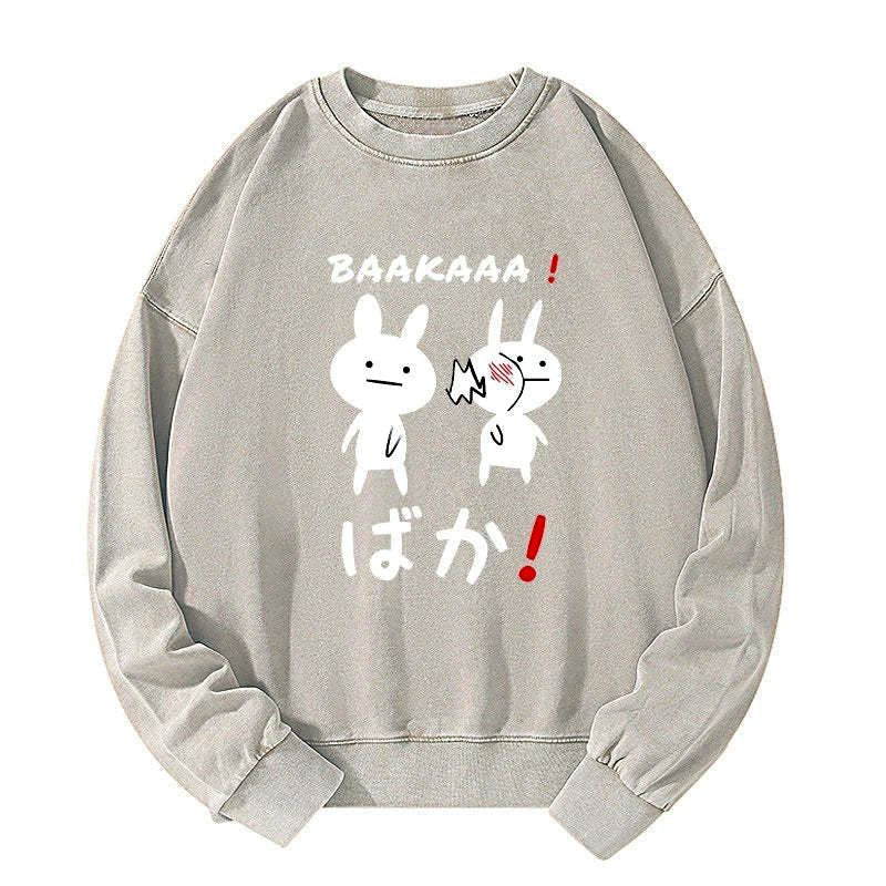Kyoto-Lion Anime Baka Manga Slap Washed Sweatshirt