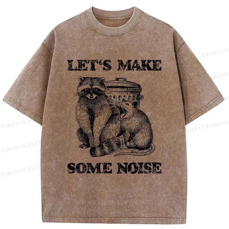 Kyoto-Lion Noisy Raccoons And Possums Washed T-Shirt