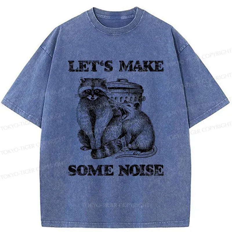 Kyoto-Lion Noisy Raccoons And Possums Washed T-Shirt