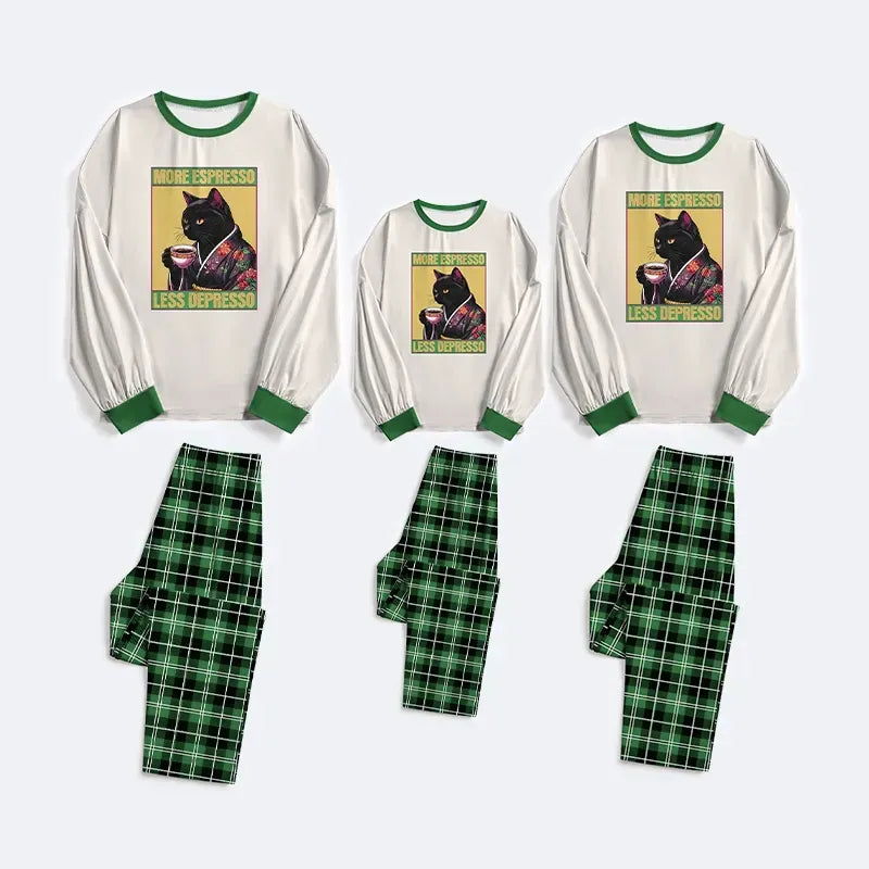 Kyoto-Lion Up Caffeine Down Depression Family Pajama Sets
