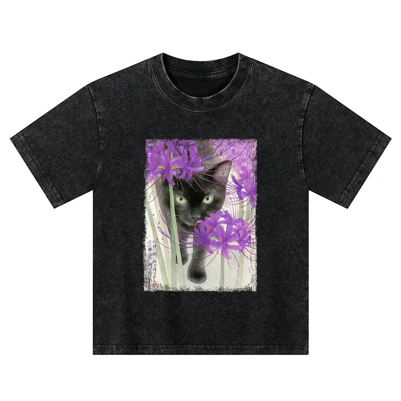vintage washed kids t-shirt for summer