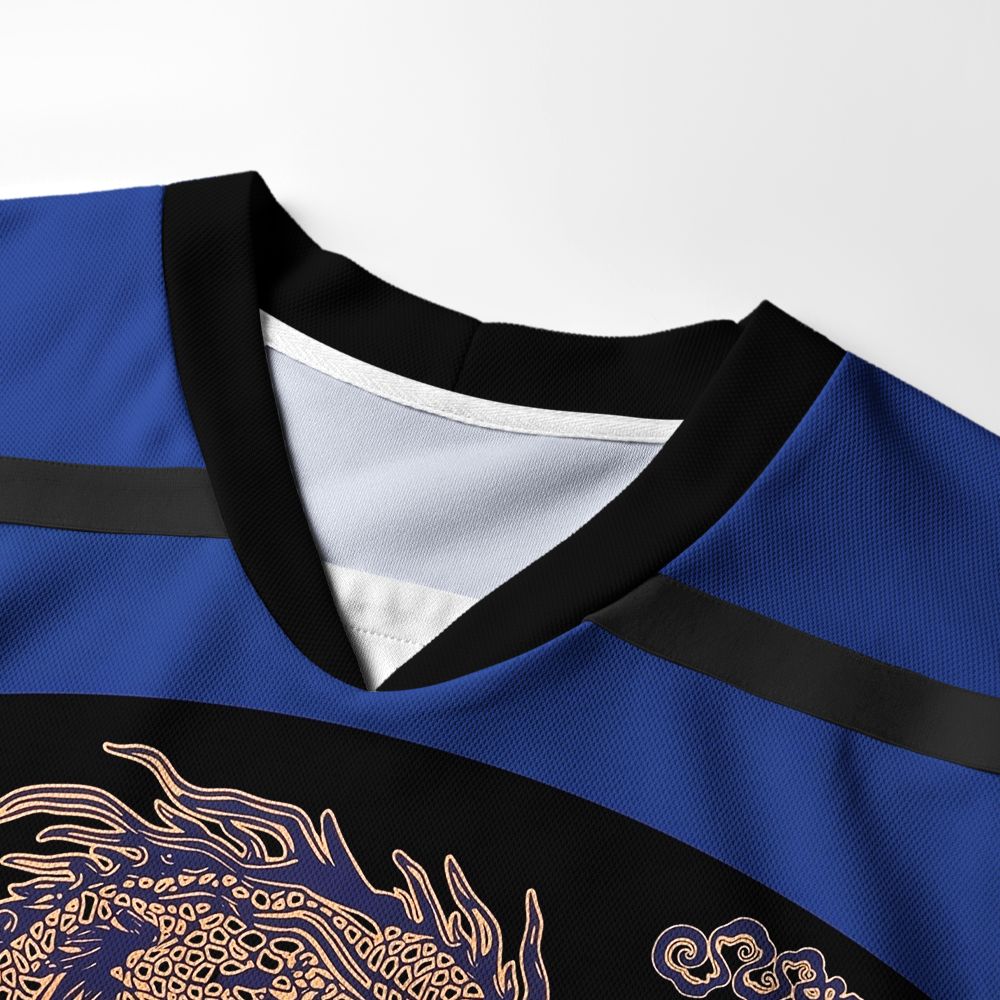 Kyoto-Lion Oriental Cloud Dragon Long-Sleeve Hockey Jersey