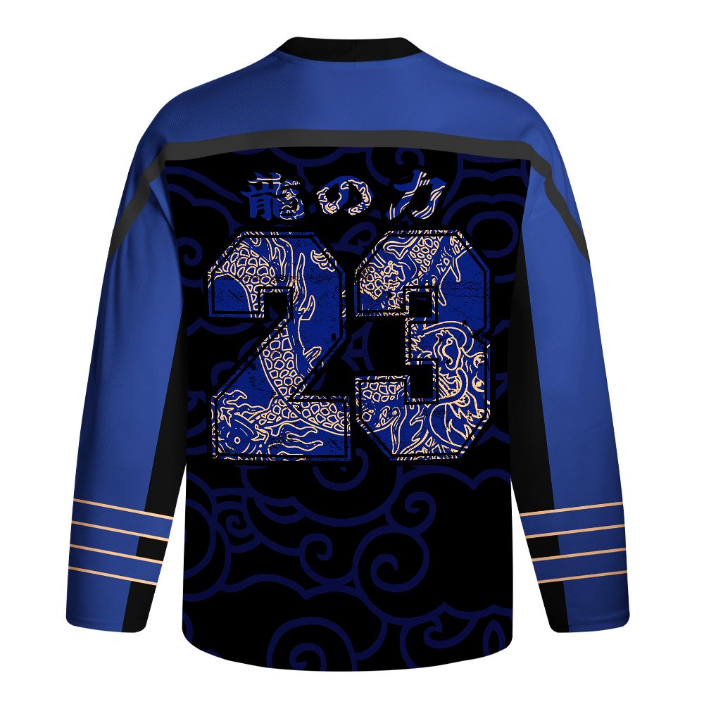 Kyoto-Lion Oriental Cloud Dragon Long-Sleeve Hockey Jersey