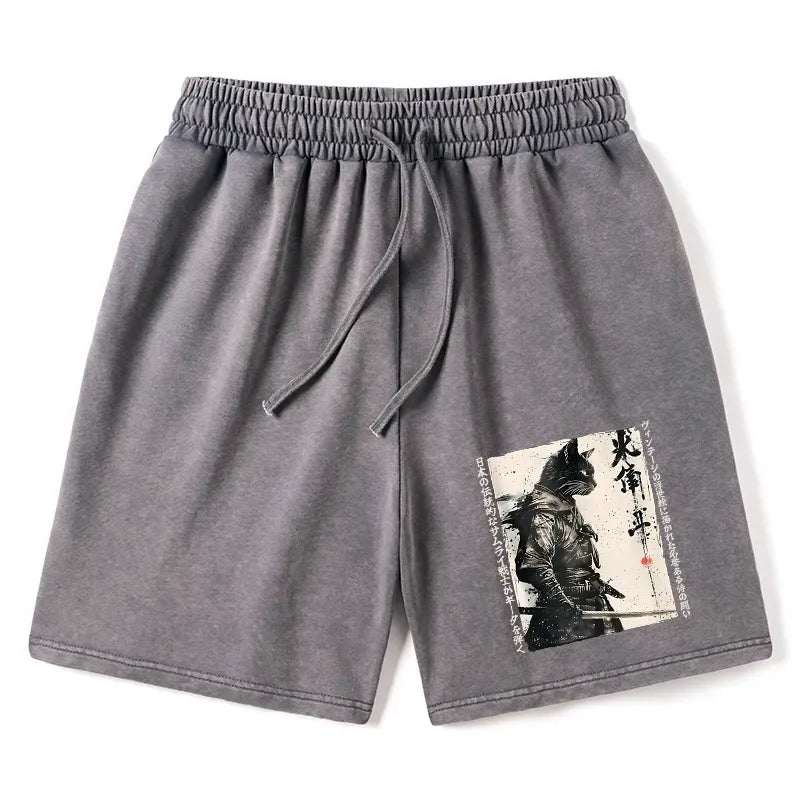 Washed Retro Shorts for Daily Wear
