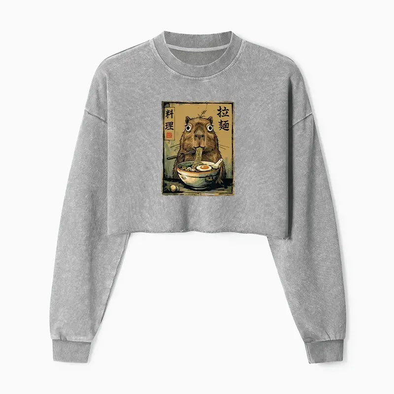Capybara Ramen Sweatshirt Casual Gift Idea for Her