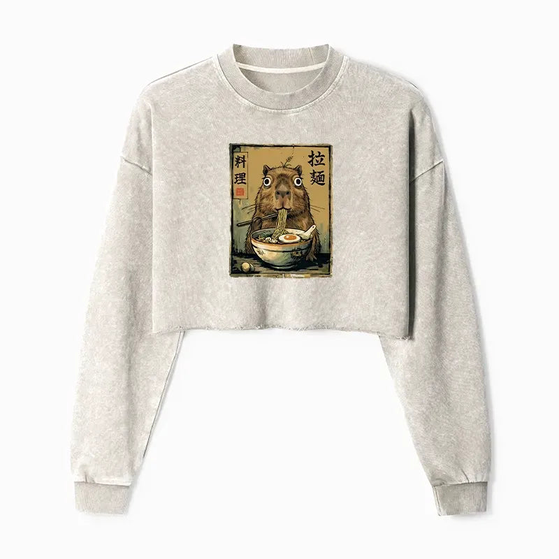 Capybara Ramen Sweatshirt Casual Gift Idea for Her