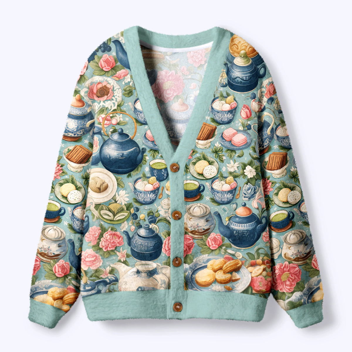 Kyoto-Lion Afternoon Tea Time Ugly Cardigan Sweater