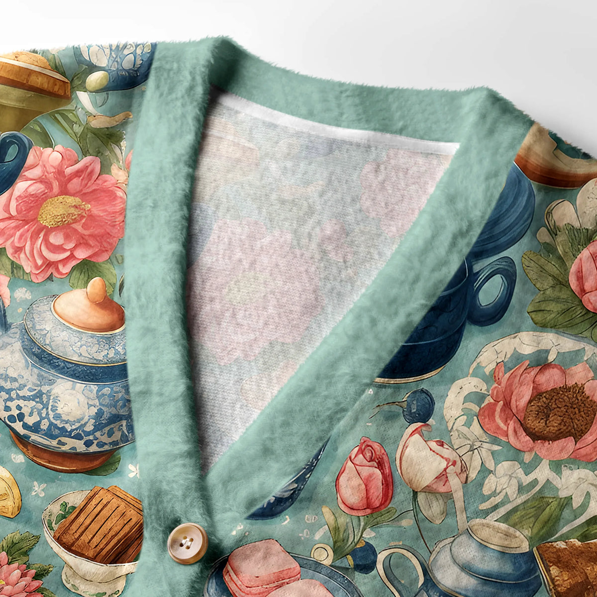 Kyoto-Lion Afternoon Tea Time Ugly Cardigan Sweater