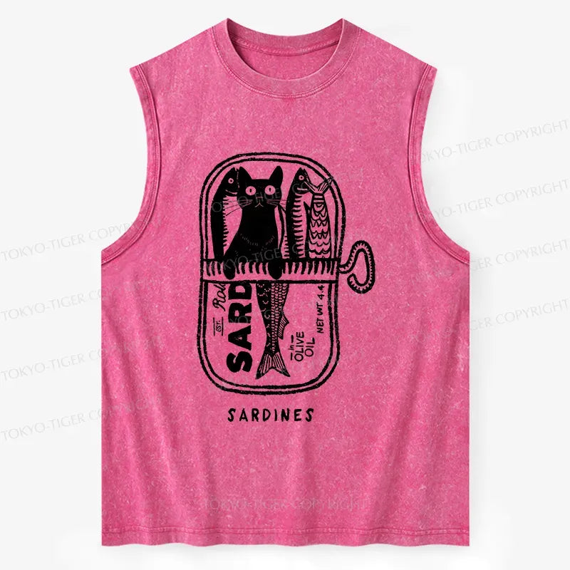 Washed Unisex Cat Tank for Daily Wear