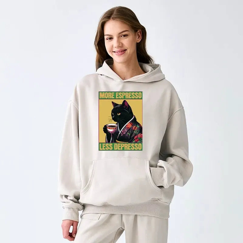 Kyoto-Lion Up Caffeine Down Depression Adult Fleece Hoodie