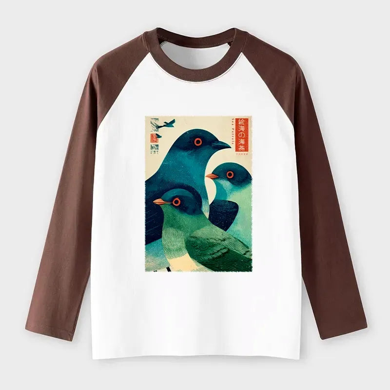Japanese raglan long sleeve t-shirt