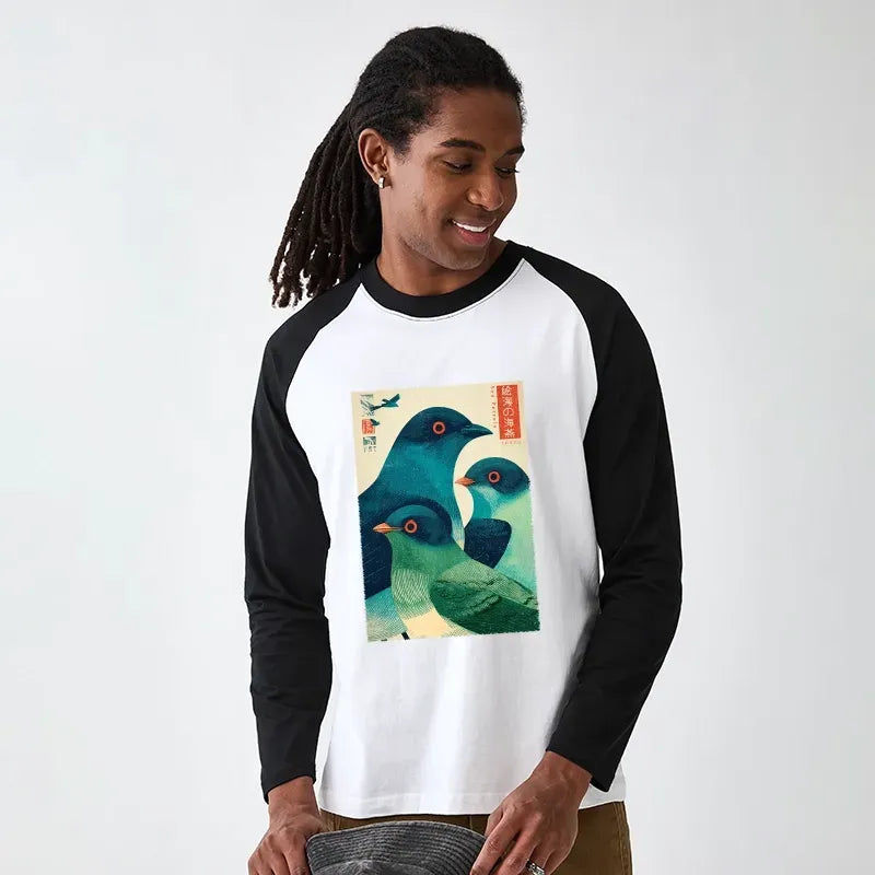 Japanese raglan long sleeve t-shirt