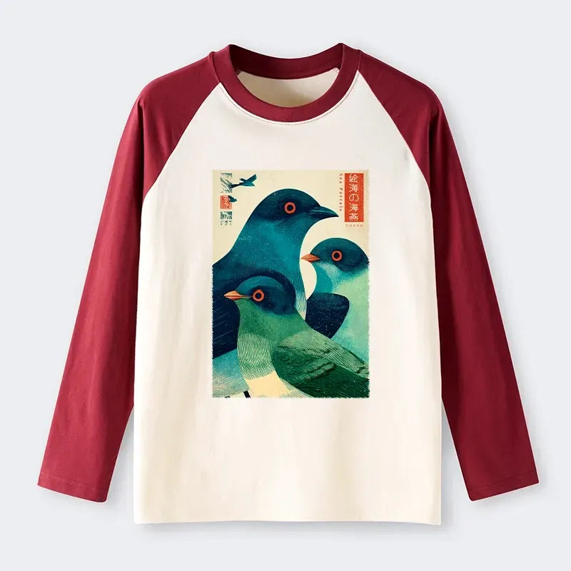 Japanese raglan long sleeve t-shirt