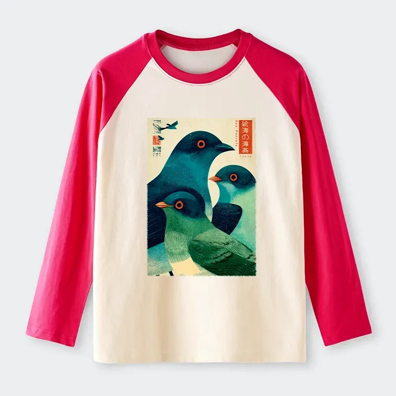 Japanese raglan long sleeve t-shirt