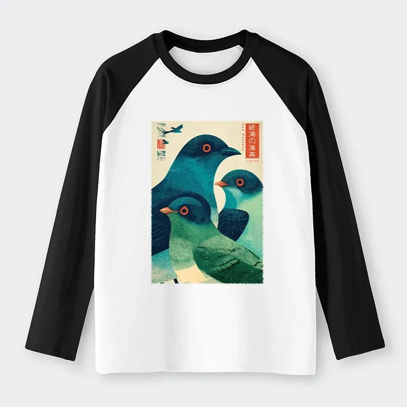 Japanese raglan long sleeve t-shirt
