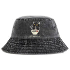 Kyoto-Lion Cats Eat Ramen Noodles Washed Bucket Hat