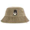 Kyoto-Lion Cats Eat Ramen Noodles Washed Bucket Hat