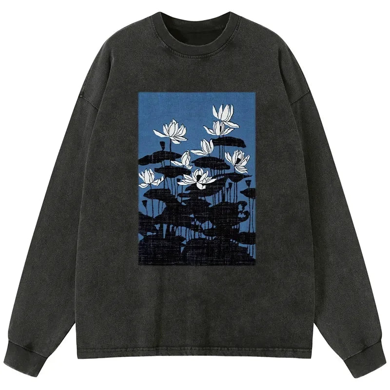 Japanese Art Washed Long Sleeve T-Shirt