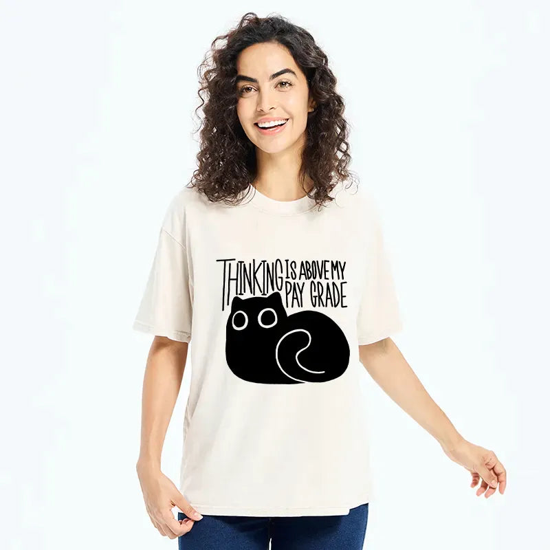 thinking cat unisex tees for daily wear