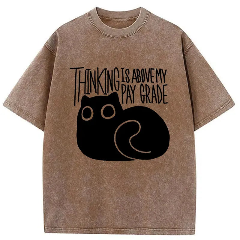 Kyoto-Lion Thinking Crash Cat Washed T-Shirt