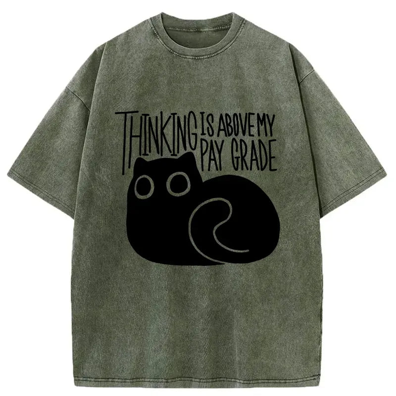 thinking cat unisex tees for daily wear
