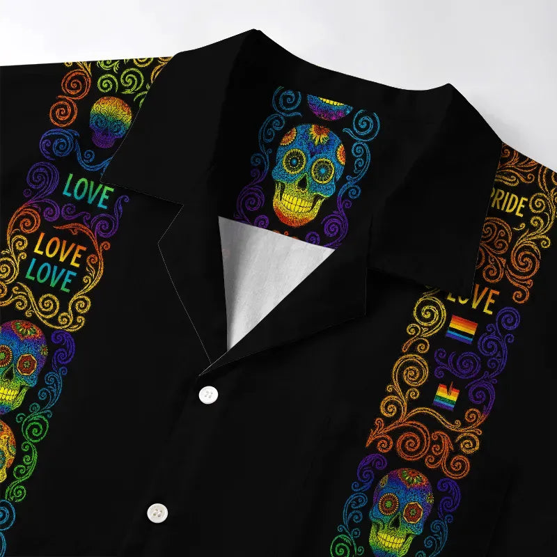Neon Skull Aloha Hawaiian Shirt for Streetwear