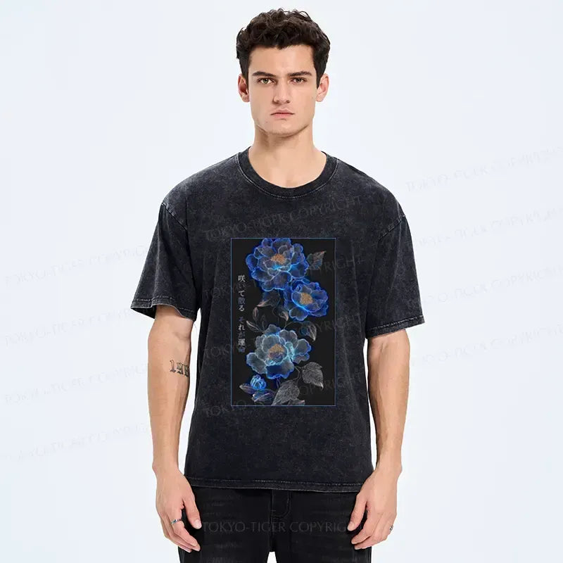 Kyoto-Lion The Sea Of Flowers In The Darkness Washed T-Shirt