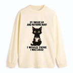 Kyoto-Lion Funny Cute Black Cat And Coffee Meme Classic Long Sleeve T-Shirt