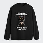 Kyoto-Lion Funny Cute Black Cat And Coffee Meme Classic Long Sleeve T-Shirt