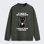 Kyoto-Lion Funny Cute Black Cat And Coffee Meme Classic Long Sleeve T-Shirt