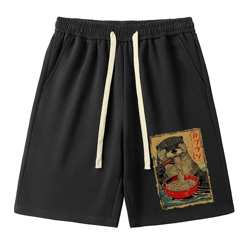 Kyoto-Lion Otter Eating Ramen Japan Unisex Shorts