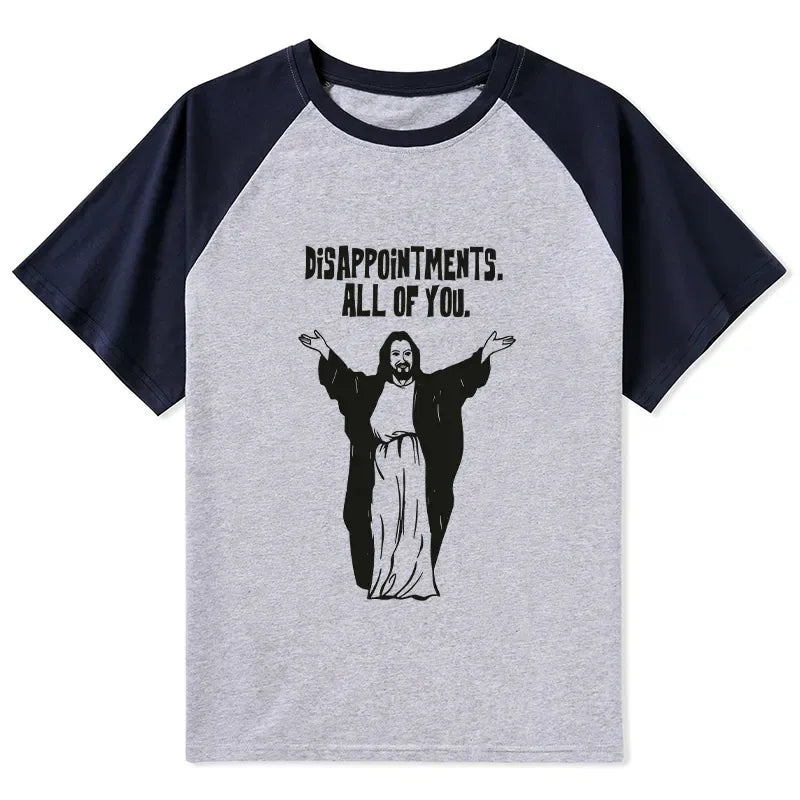 Kyoto-Lion God Gives Disappointment Raglan T-shirt