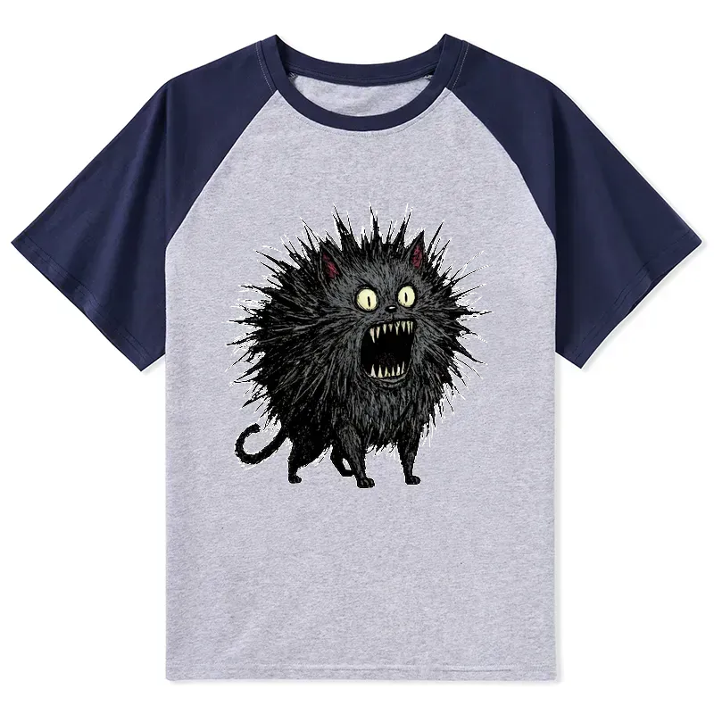 trending Japanese cat raglan tee for summer